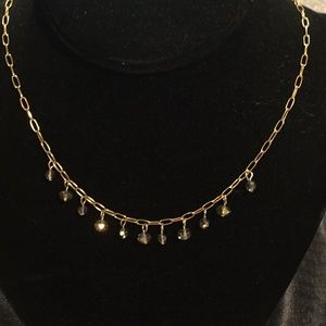 Smokey topaz crystal necklace